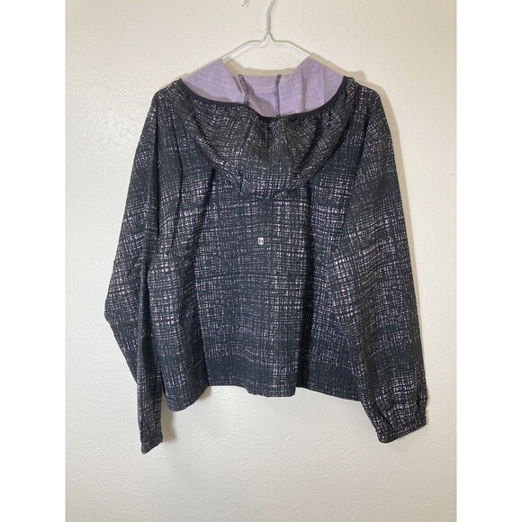 HIND Womens Running Jacket L  Hooded Black Purple Solace Reflective Active Wear - Picture 2 of 14